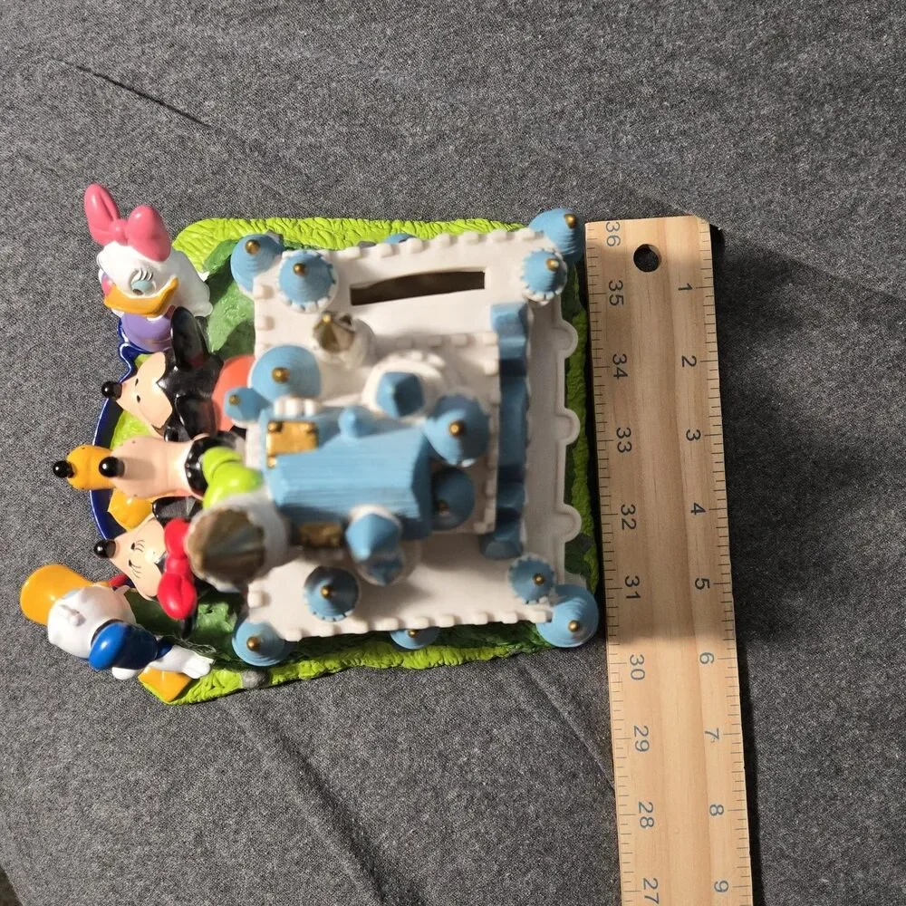Vintage Disneyland Castle Coin Disney Piggy Bank Mickey Mouse and Friends W/Plug